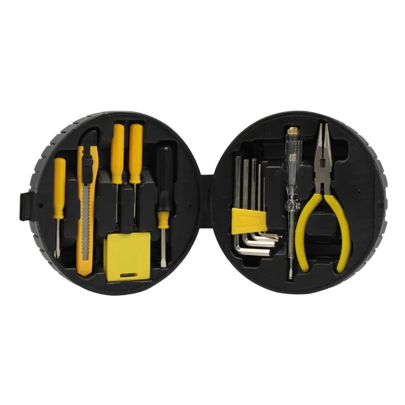 15 Piece Car Tool Kit In Tyre-Shaped Case