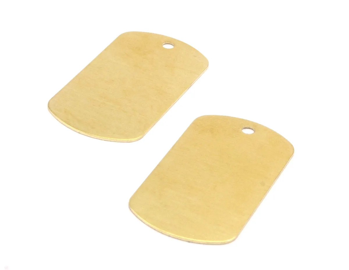 6 Raw Brass Military Tags (50x28x0.80mm) Mt7