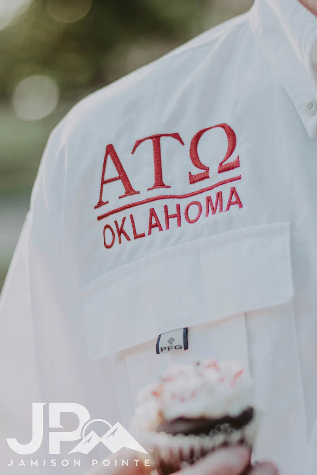 Alpha Tau Omega Oklahoma PR Fishing Polo: High-Quality Mens Apparel for Anglers