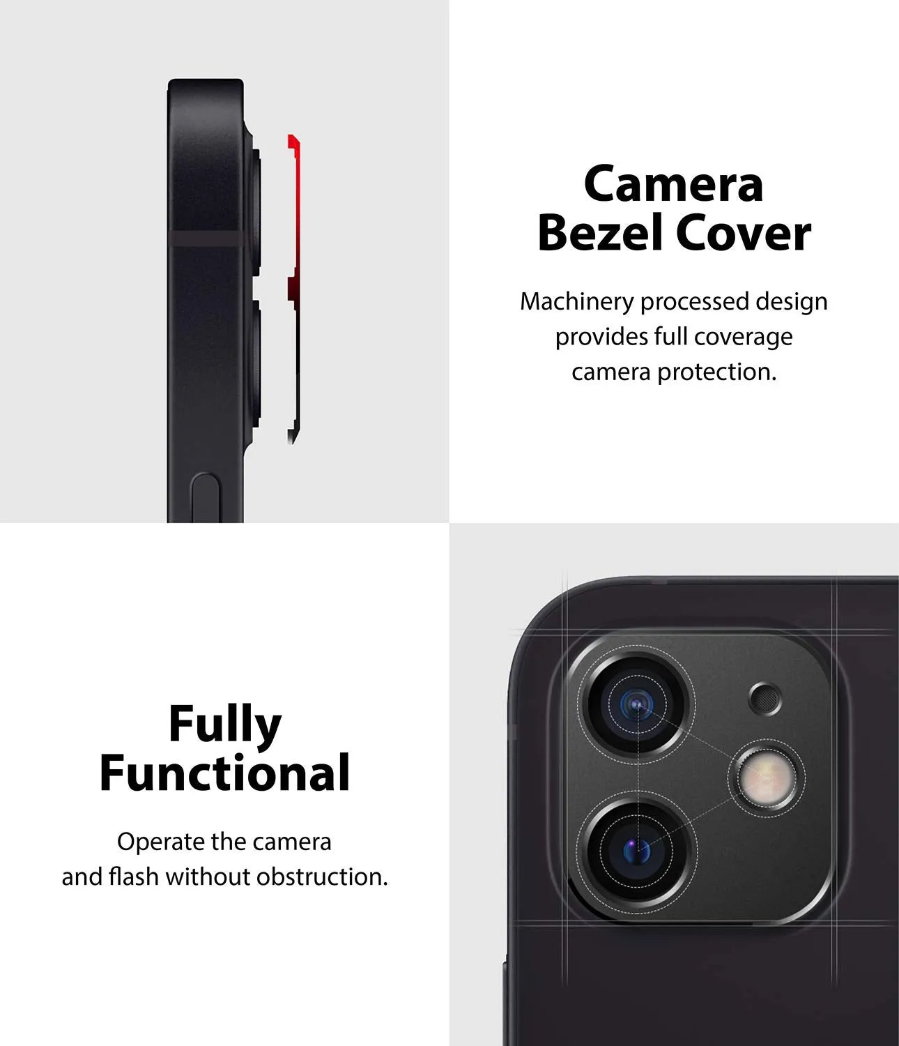 Apple iPhone 12 mini Camera Protector | Ringke's Camera Styling - Black