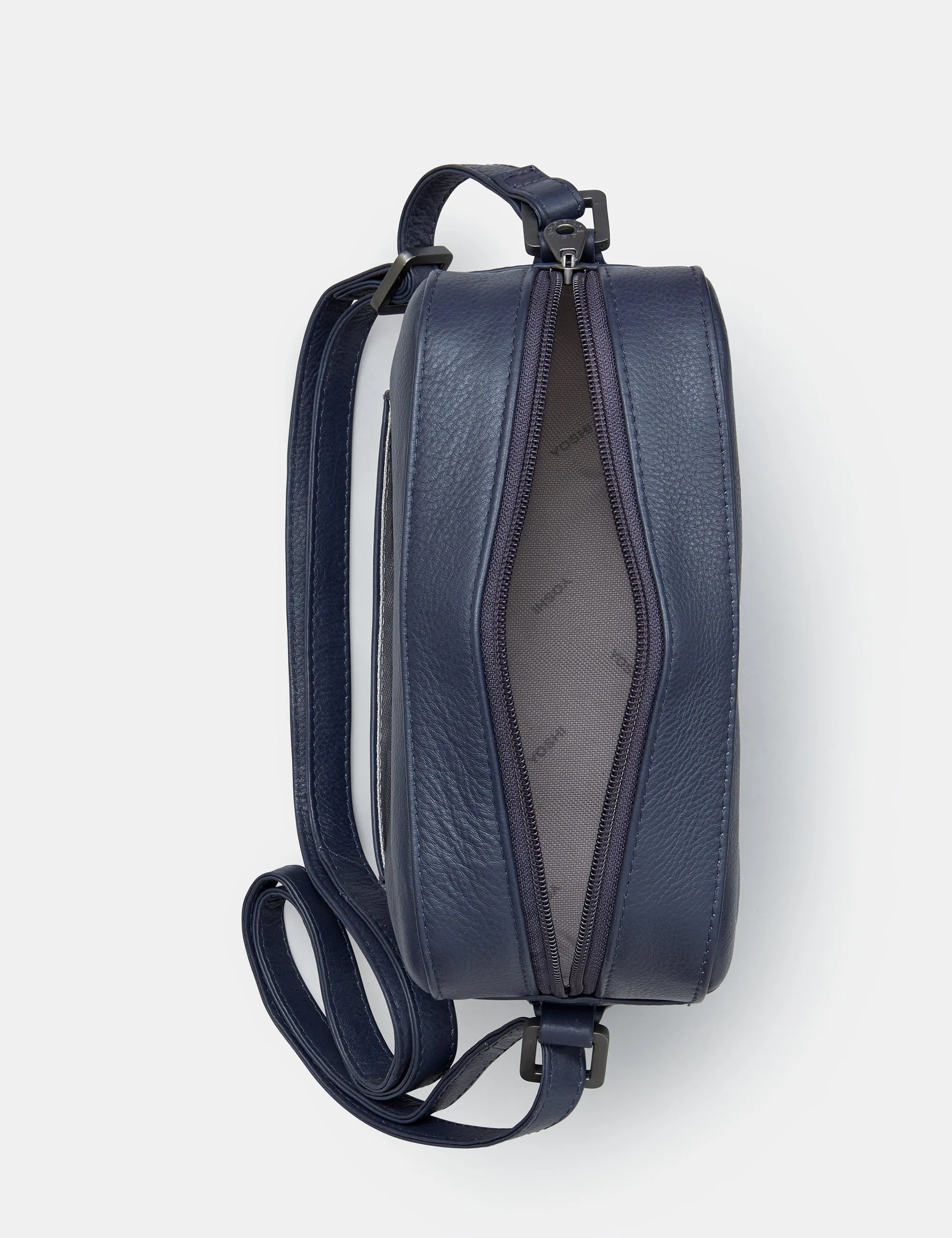 Belmont Navy Leather Camera Bag