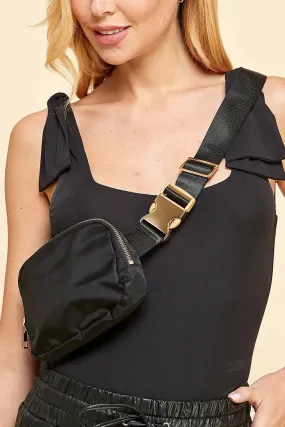 BLACK MINI BELT BAG/FANNY PACK