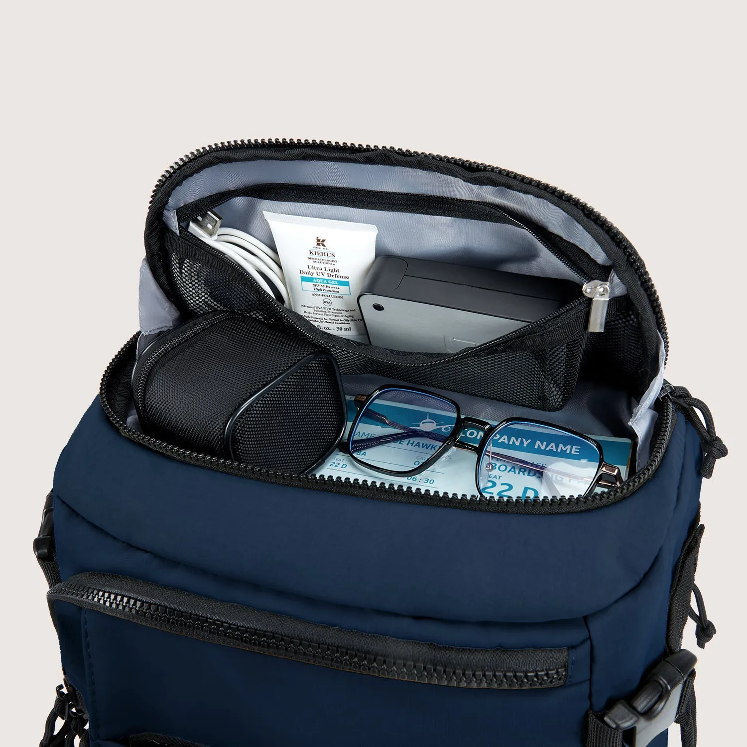 Ultra-Durable Quick Access 28L-38L Carry-On Travel Backpack with Adjustable Size - Perfect for On-the-Go Lifestyle