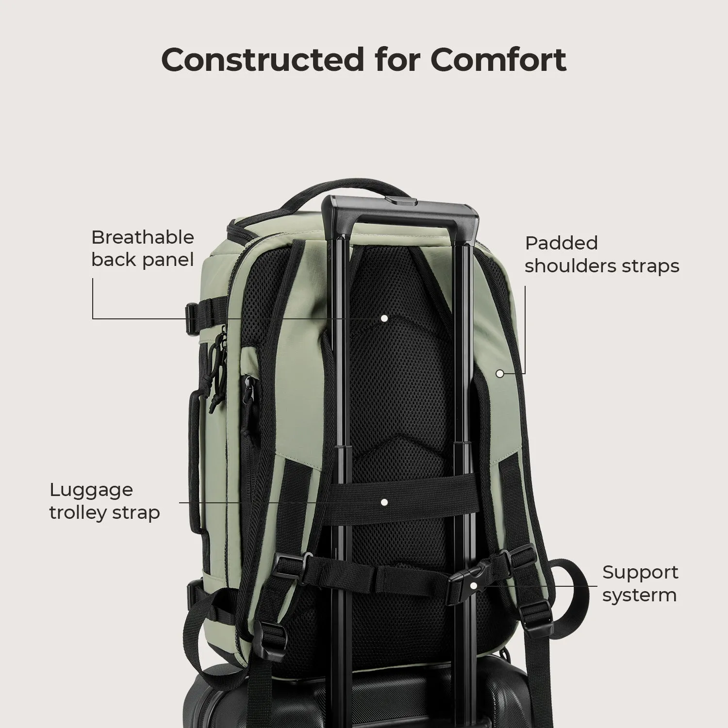 Ultra-Durable Quick Access 28L-38L Carry-On Travel Backpack with Adjustable Size - Perfect for On-the-Go Lifestyle