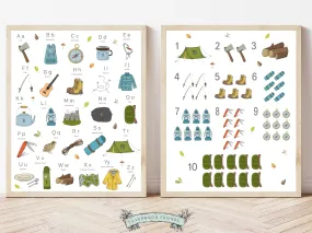 Camping Alphabet and Numbers Prints