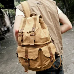 Canvas DSLR Camera Backpack Canvas Travel Backpack Casual Laptop Backpack