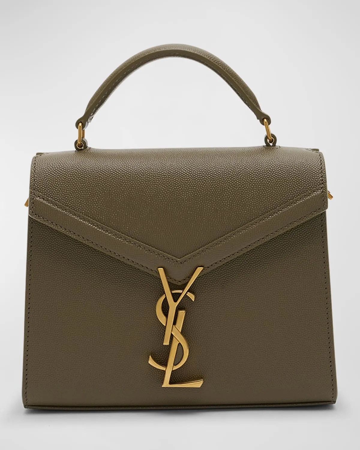 Cassandra Mini YSL Top Handle Crossbody Bag in Grained Leather