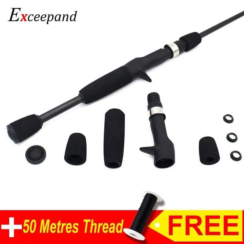 Casting Fishing Rod Handle Black EVA Foam Split Pole Grips Replacement Parts for Fishing Rod Building or Repair