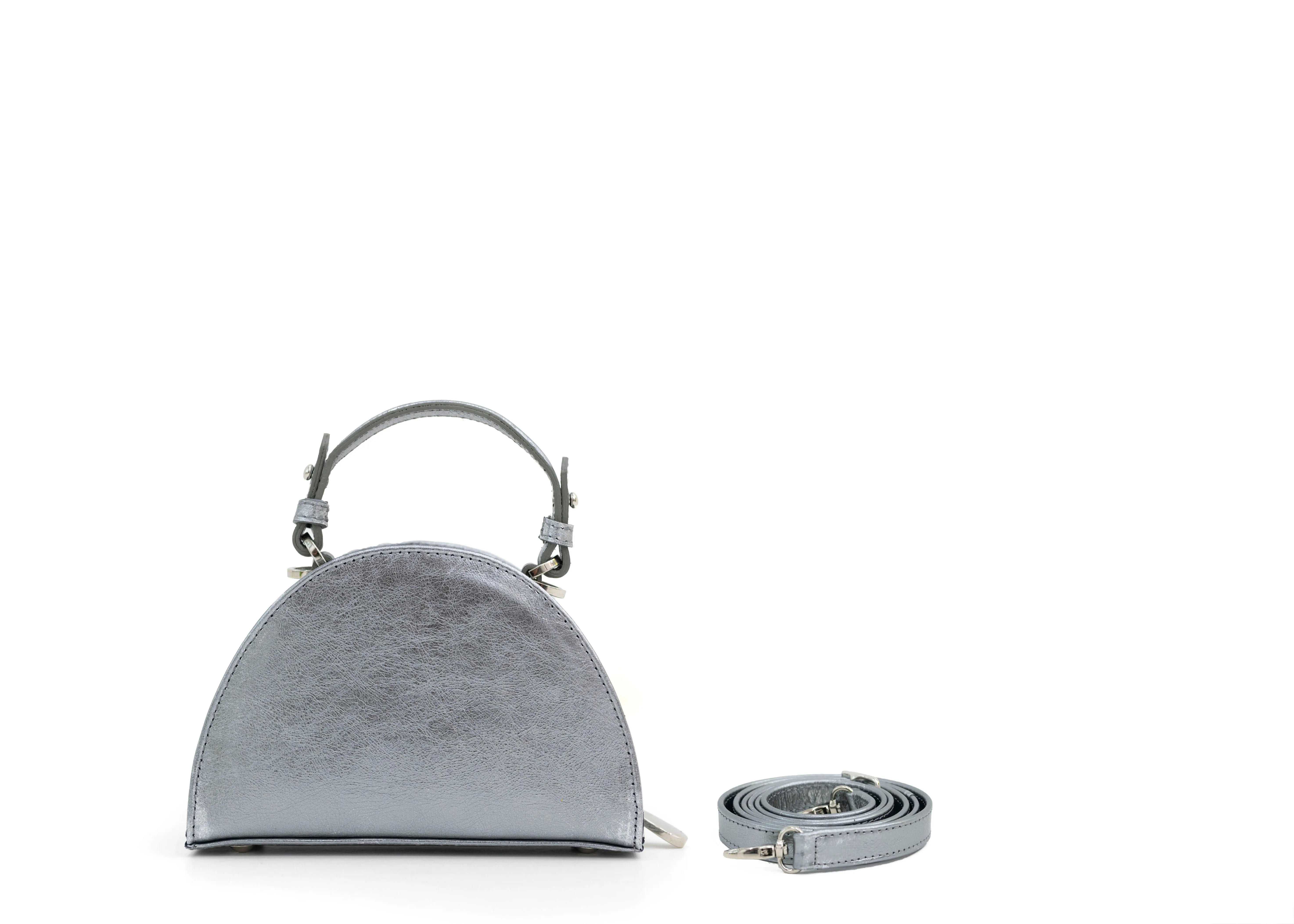 Chrome Silver Mini Jenna Taco Bag