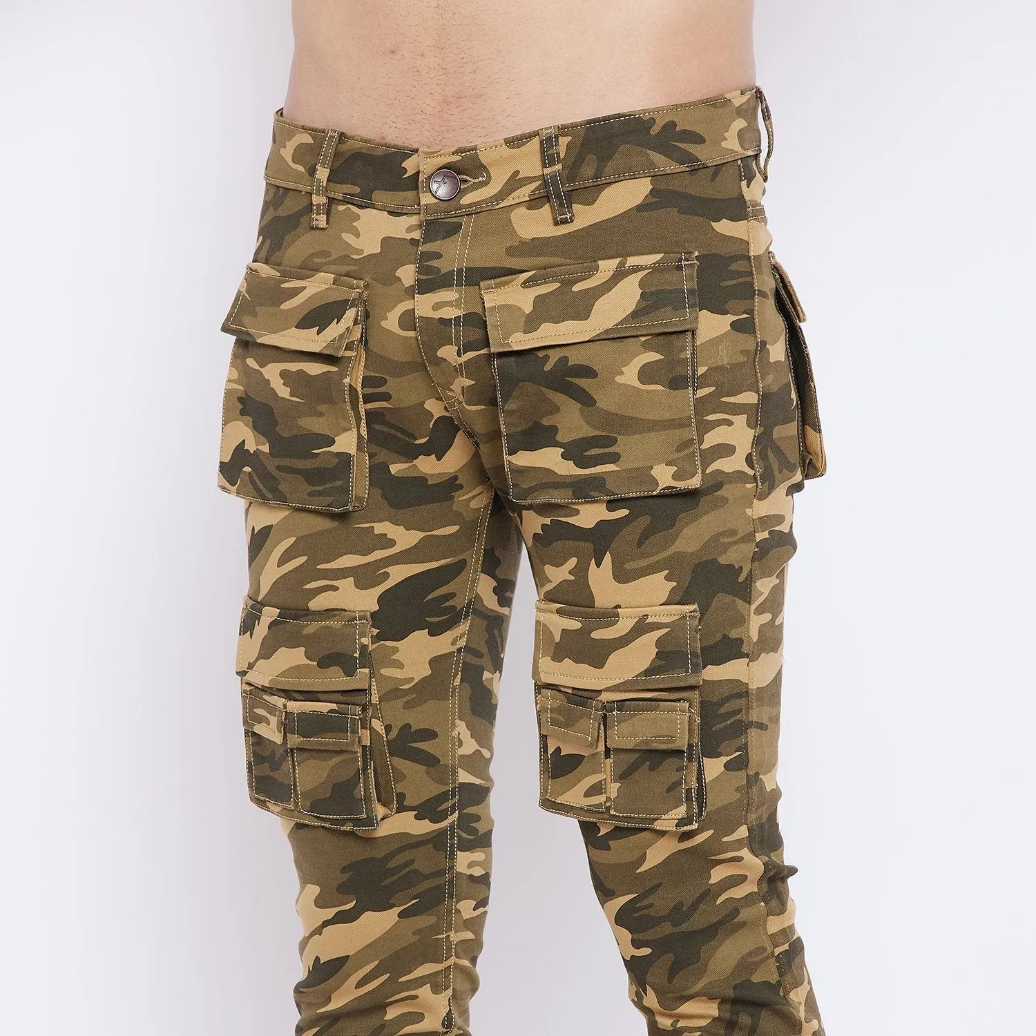 Desert Camo Military Tactical Cargo Denim