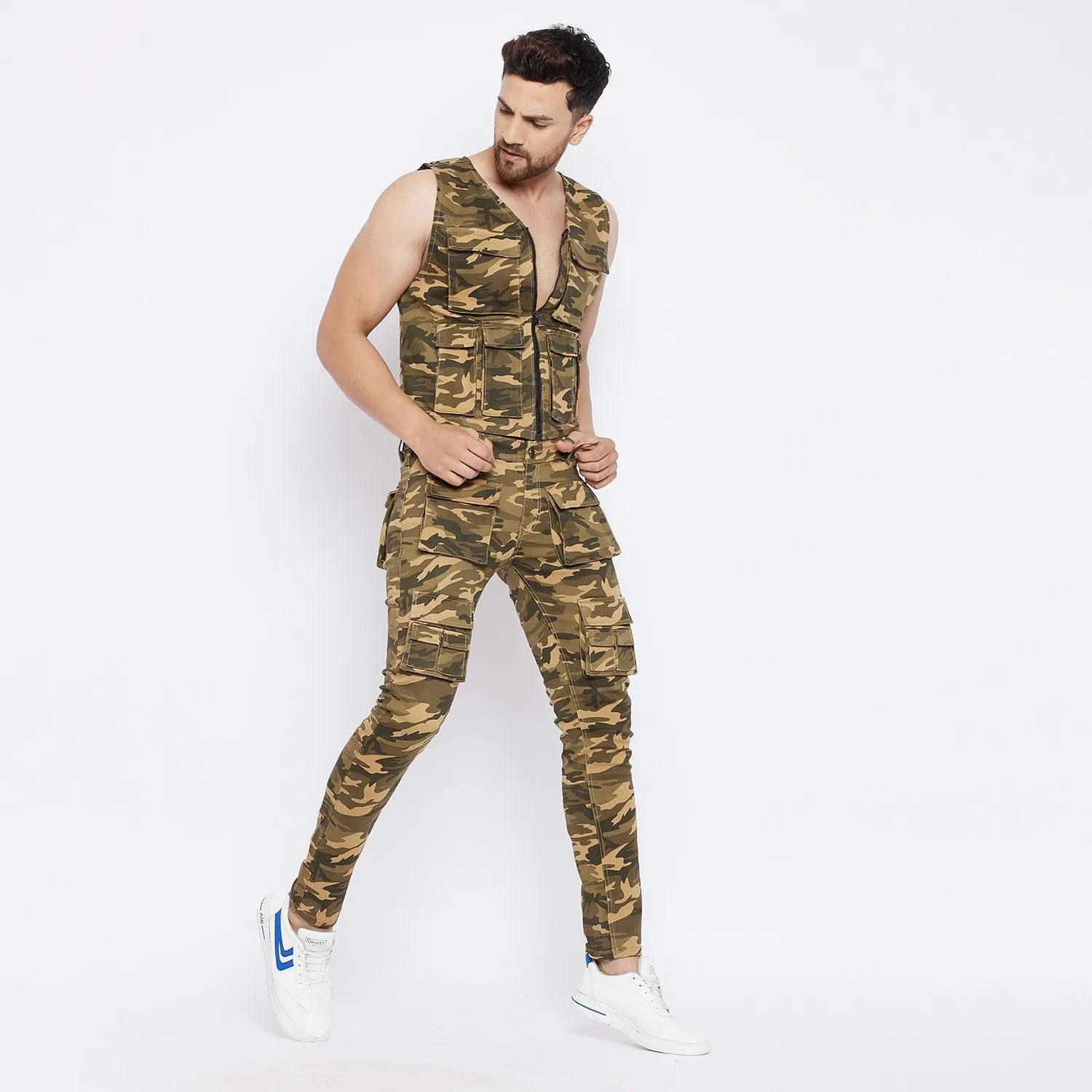 Desert Camo Military Tactical Cargo Denim