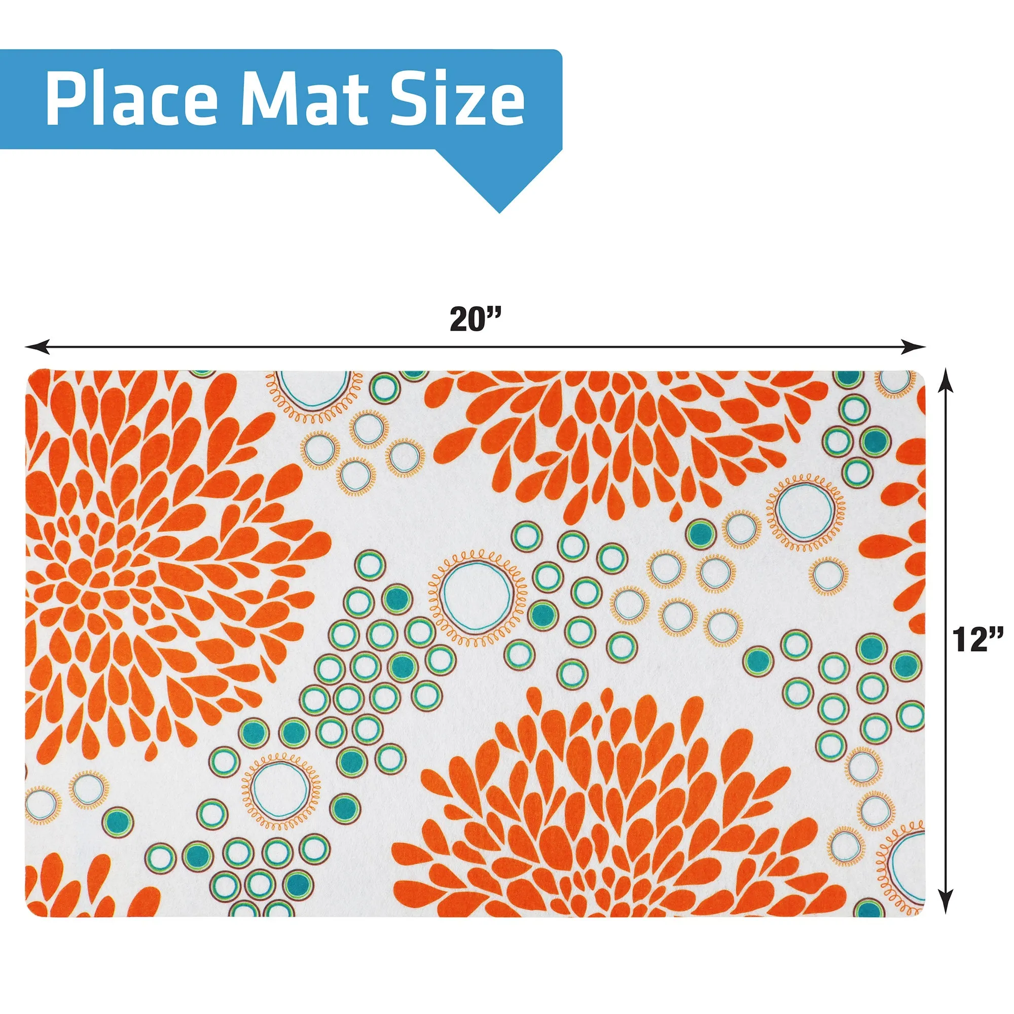 Drymate Pet Placemat, Orange/Turquoise