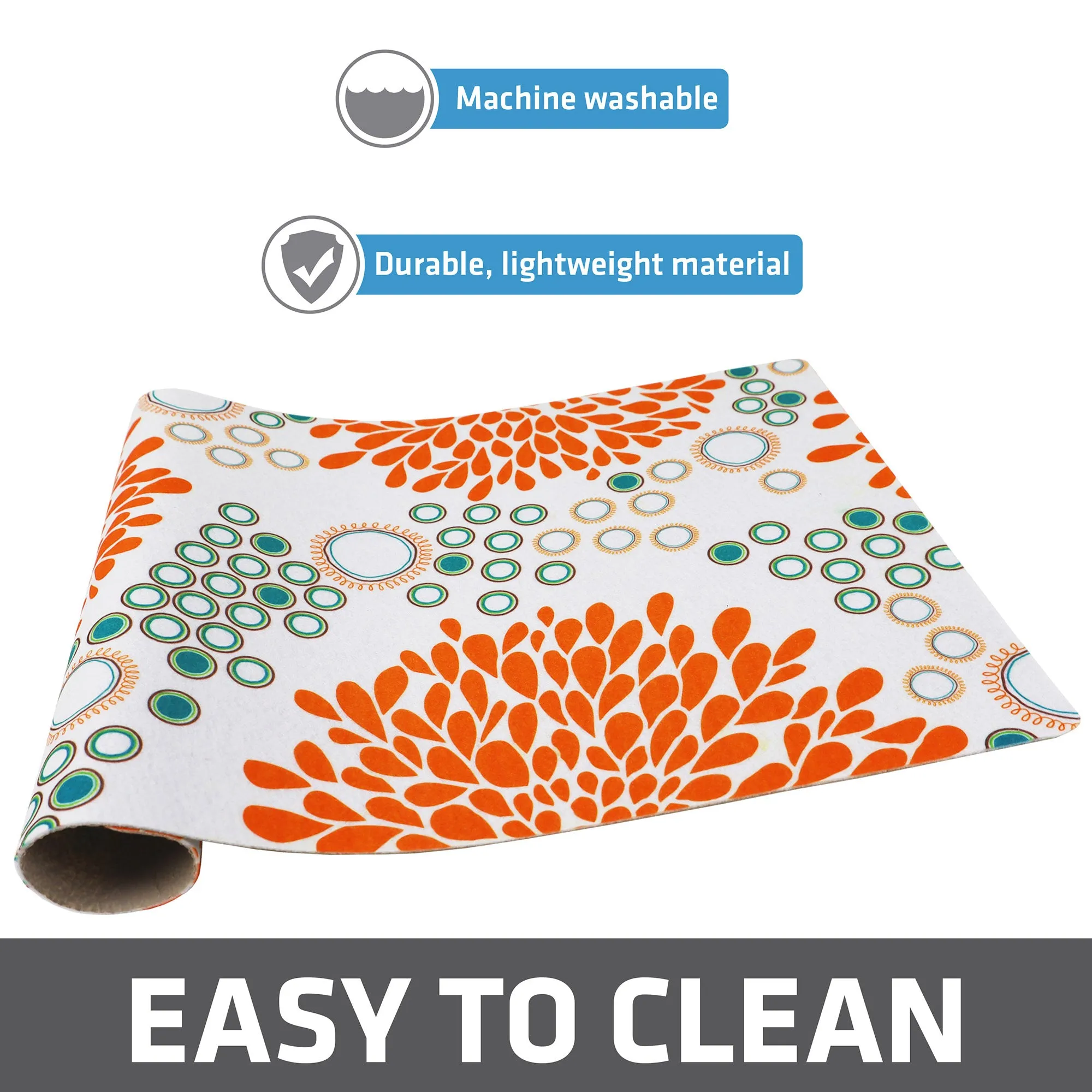 Drymate Pet Placemat, Orange/Turquoise