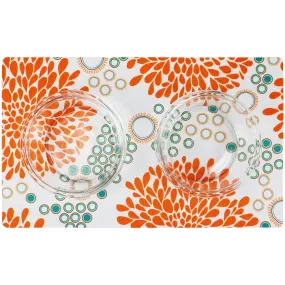 Drymate Pet Placemat, Orange/Turquoise