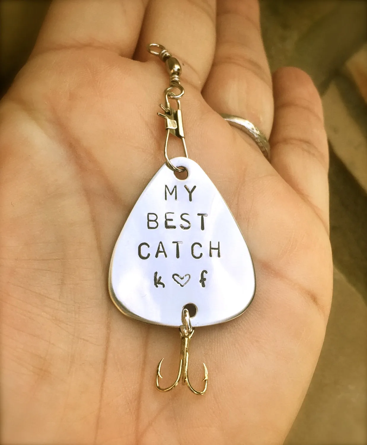 Fishing Keychain, Fathers Day Gifts, For Him, Boyfriend Gift, Personalized Fishing Lure, Hand Stamped Fishing Lure,natashaaloha