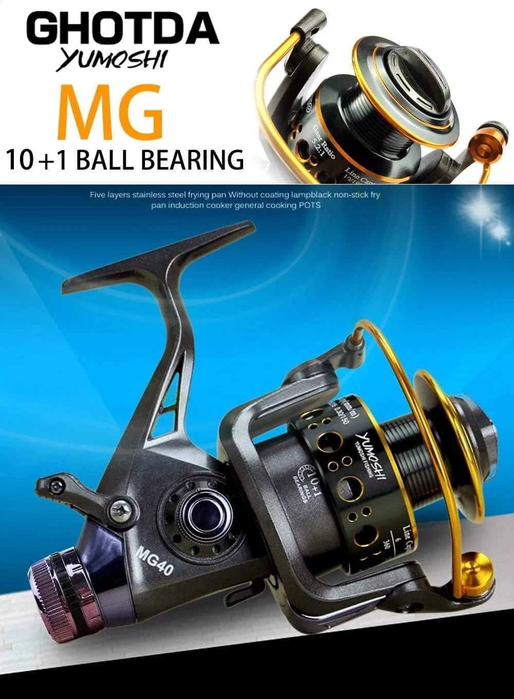 Fishing Reel Carp Spinning Reel Front and Rear Brake System Metal Spool Fishing Reels Tools Accessories