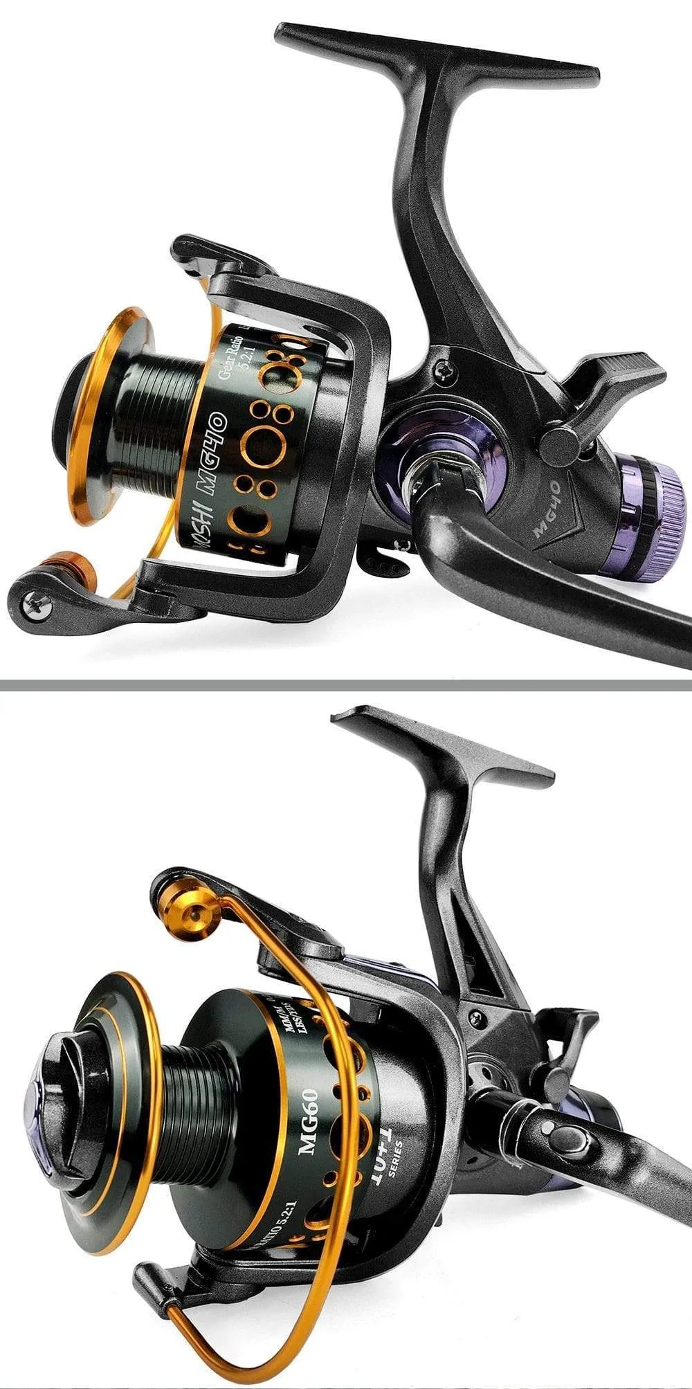 Fishing Reel Carp Spinning Reel Front and Rear Brake System Metal Spool Fishing Reels Tools Accessories