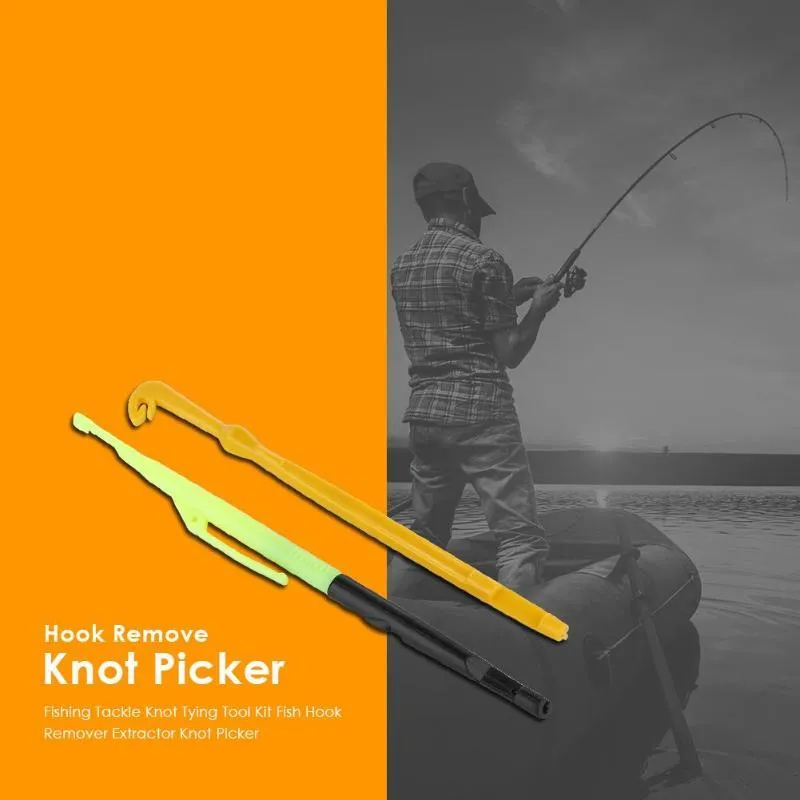 Fishing Tackle Knot Tying Tool Kit Fish Hook Remover Disgorger Unhook Extractor Knot Picker Needle Hook Tier