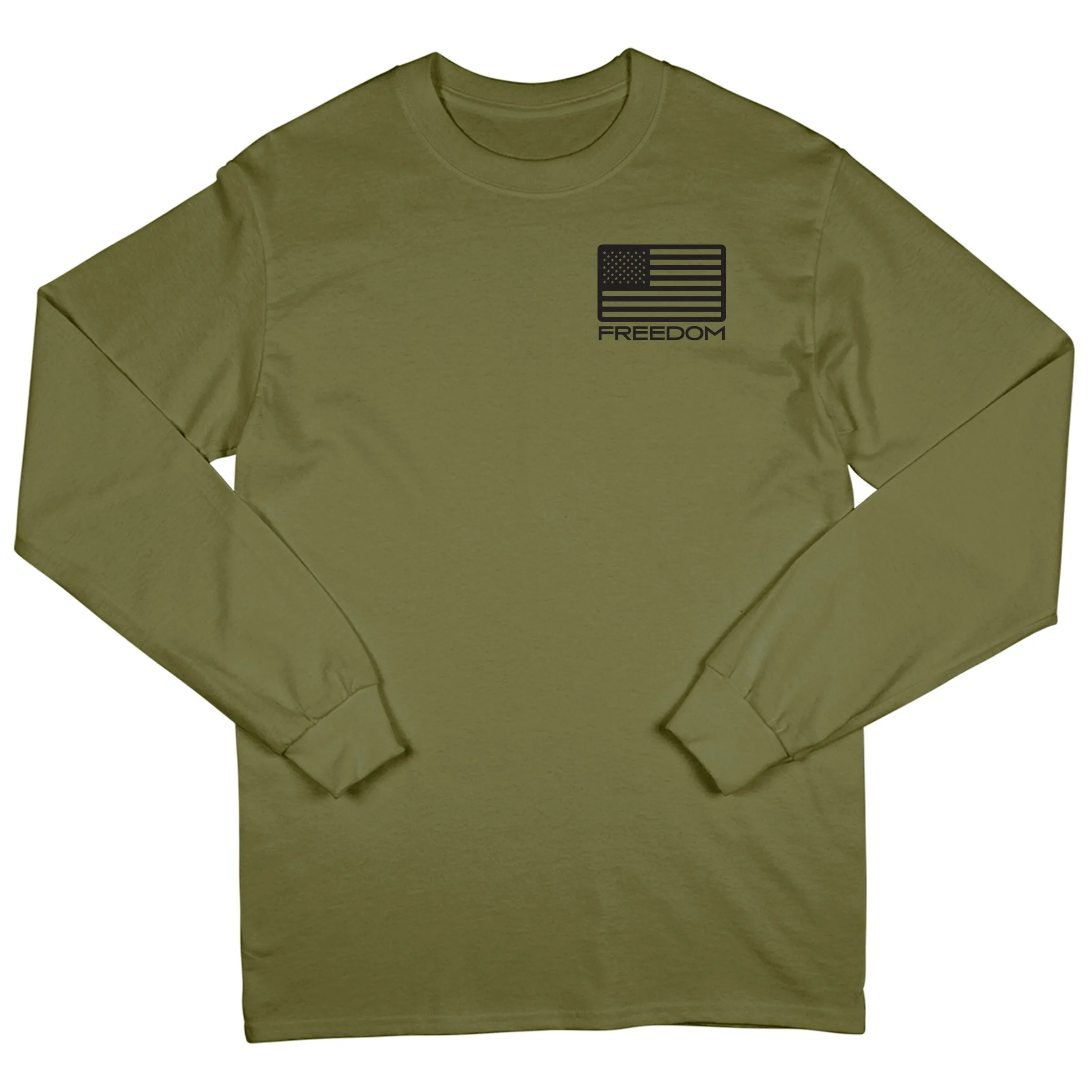 Freedom Flag Chest Seal Long Sleeve Military Tee