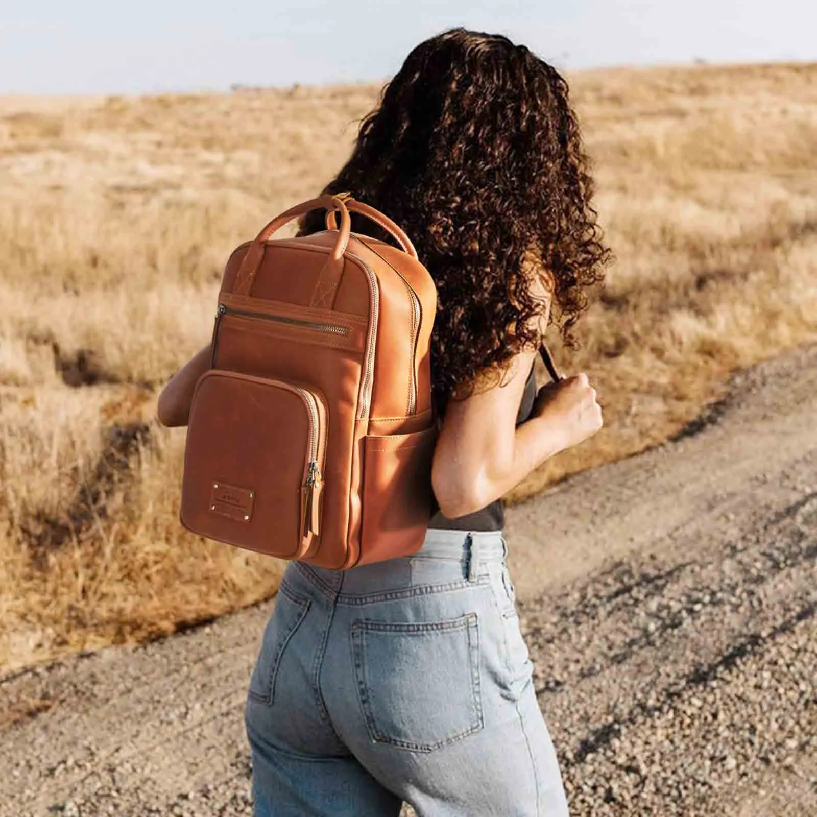 Genuine Leather Travel School Backpack