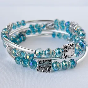 Ice Fishing Memory Wire Wrap Bracelet