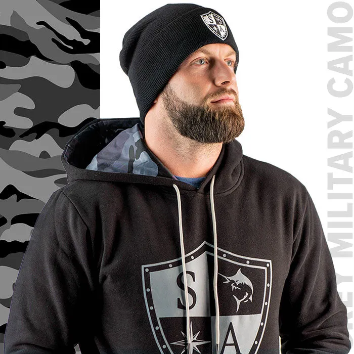 Inner Lined Hoodie | Grey Military Camo