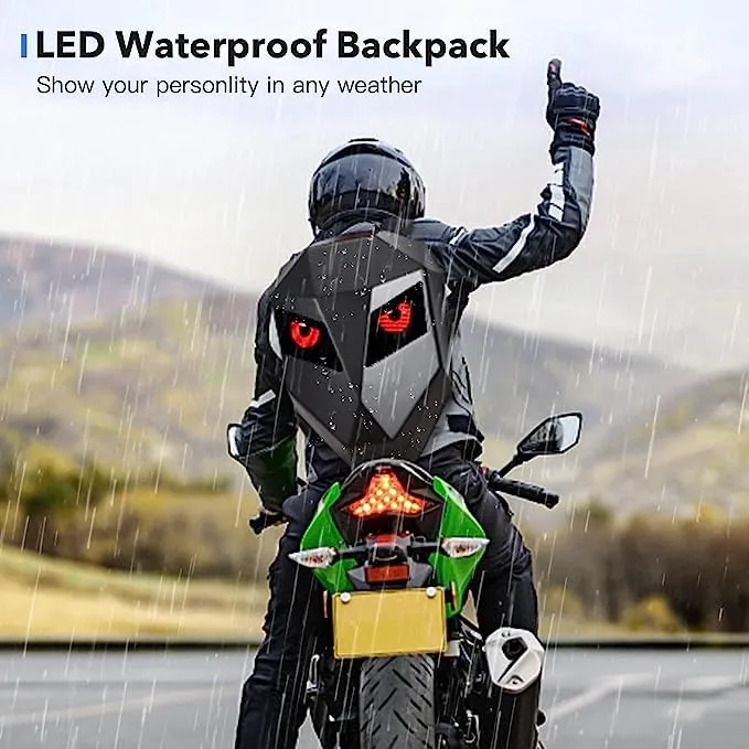 LB02 Backpack With App Working, Laptop Bag Motorcycle Riding Backpack Waterproof Backpack With Programmable And Color Screen, Travel Backpack 25 Ltrs (48 Cms) (Black)