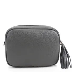 Leather Camera Bag - Grey