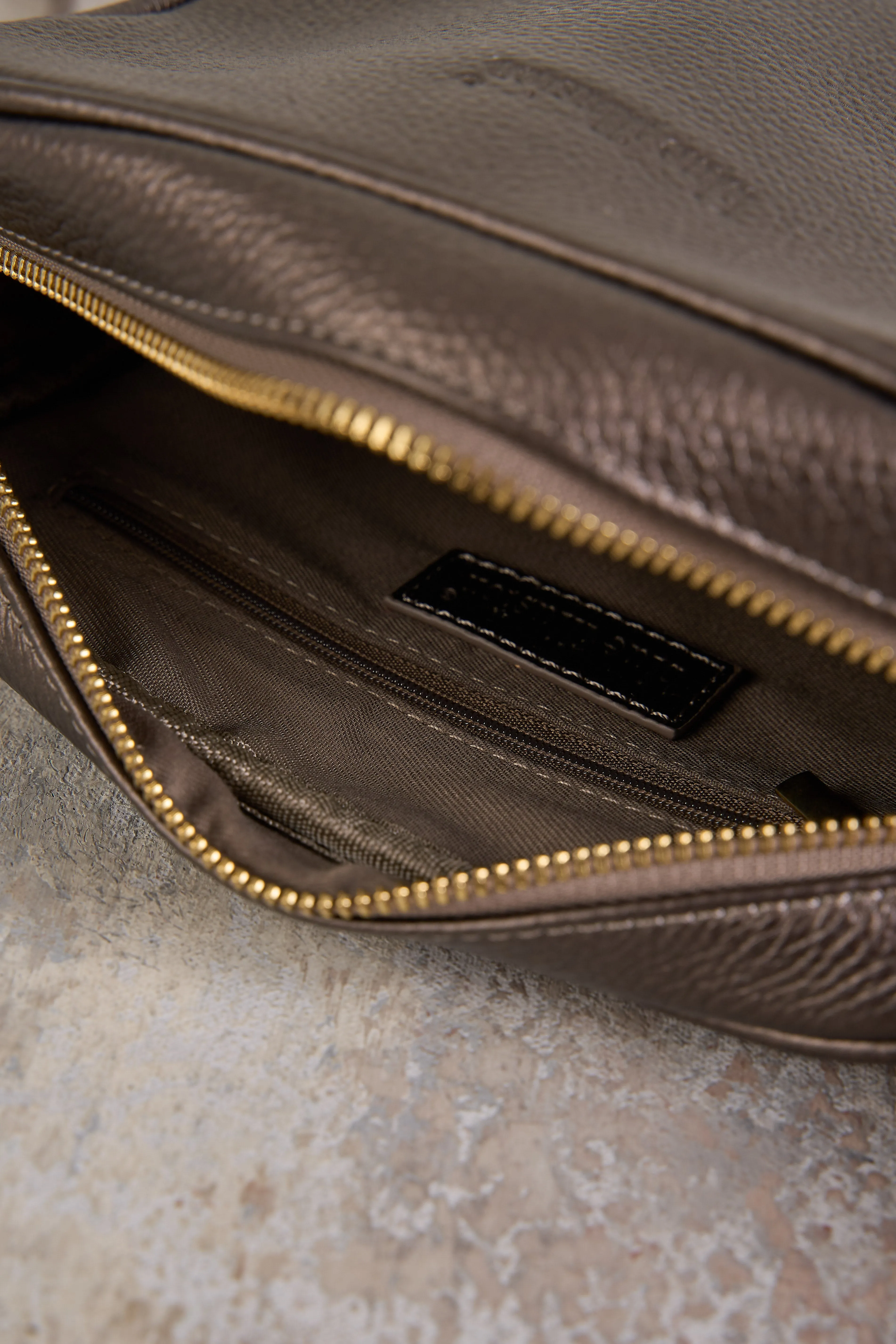 Luna Metallic Leather Camera Bag