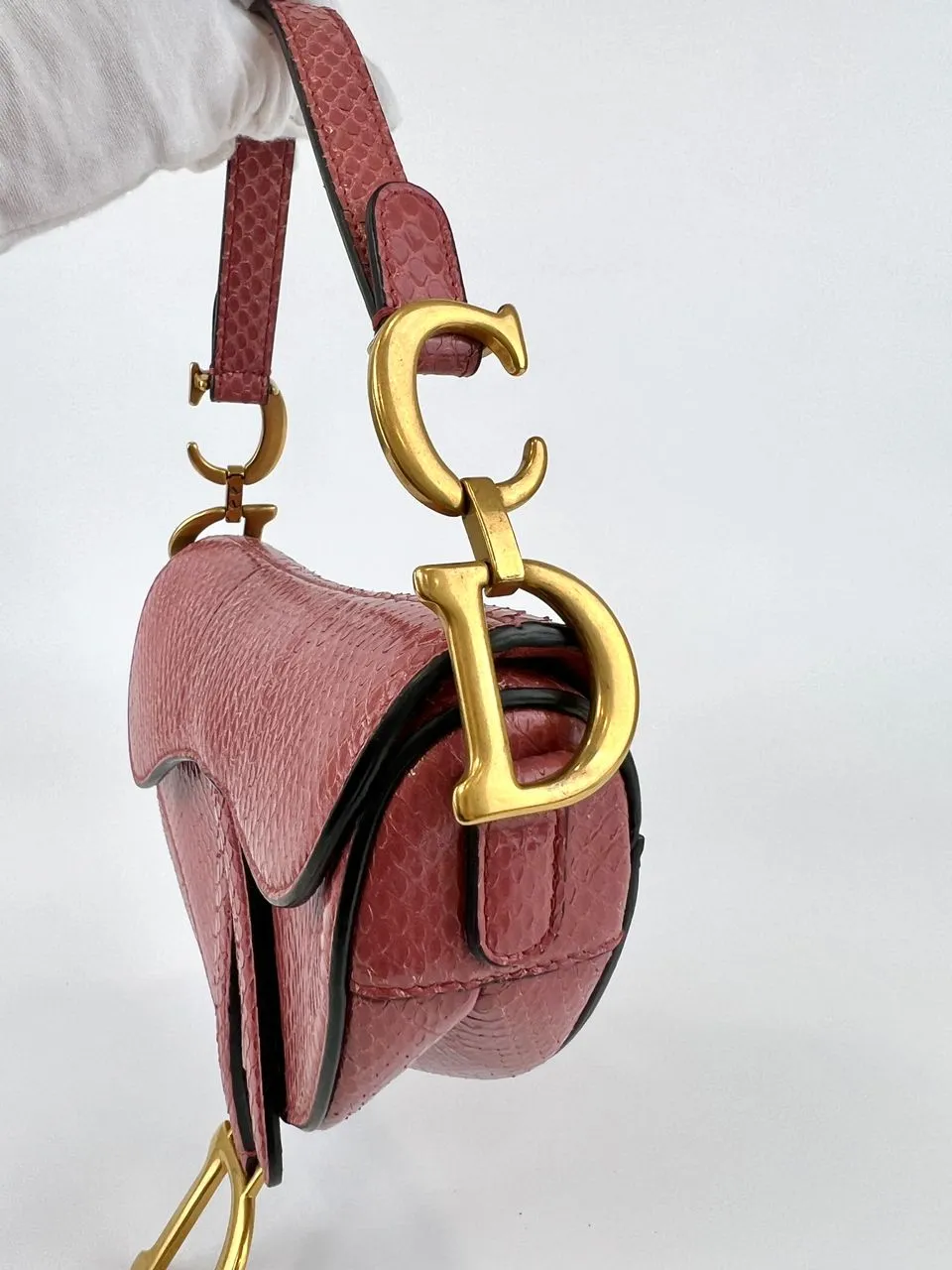 Mallow Rose Python Mini Saddle Bag