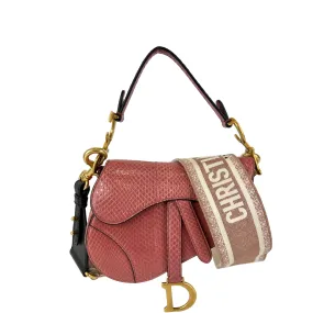 Mallow Rose Python Mini Saddle Bag