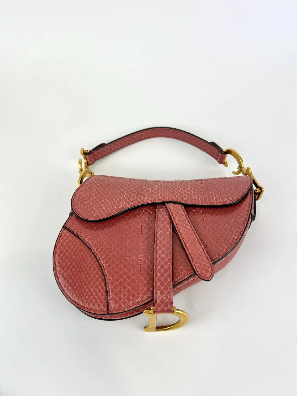 Mallow Rose Python Mini Saddle Bag