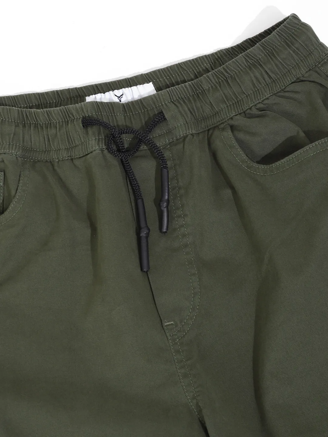 Military Green Cotton Stretch Cargo