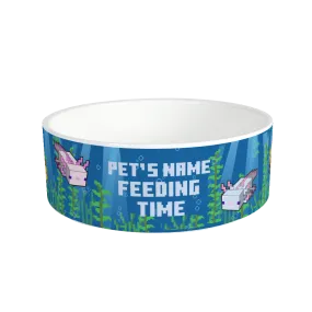 Minecraft Axolotl Feeding Time Personalized Pet Bowl