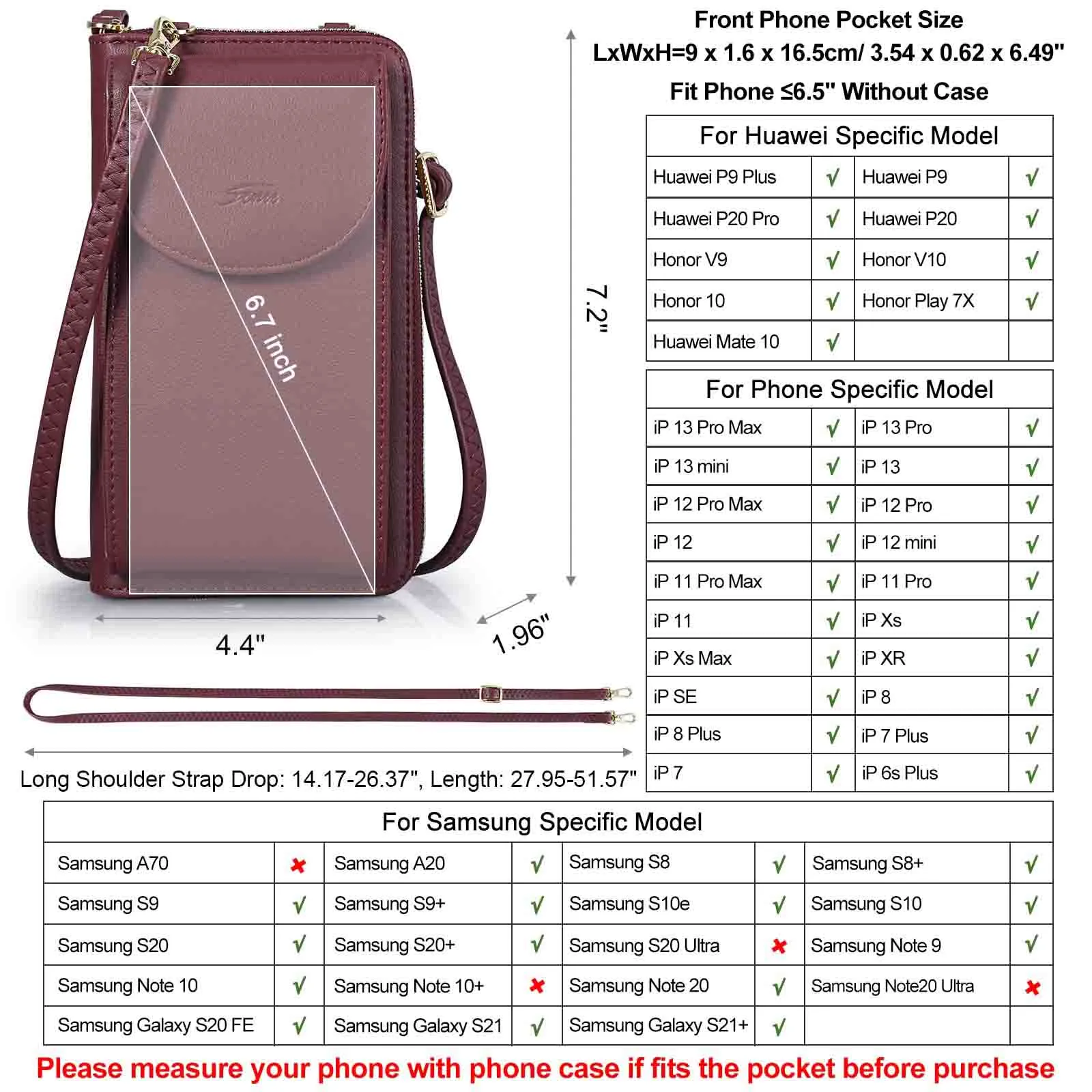 Mini RFID Cell Phone Crossbody Bag