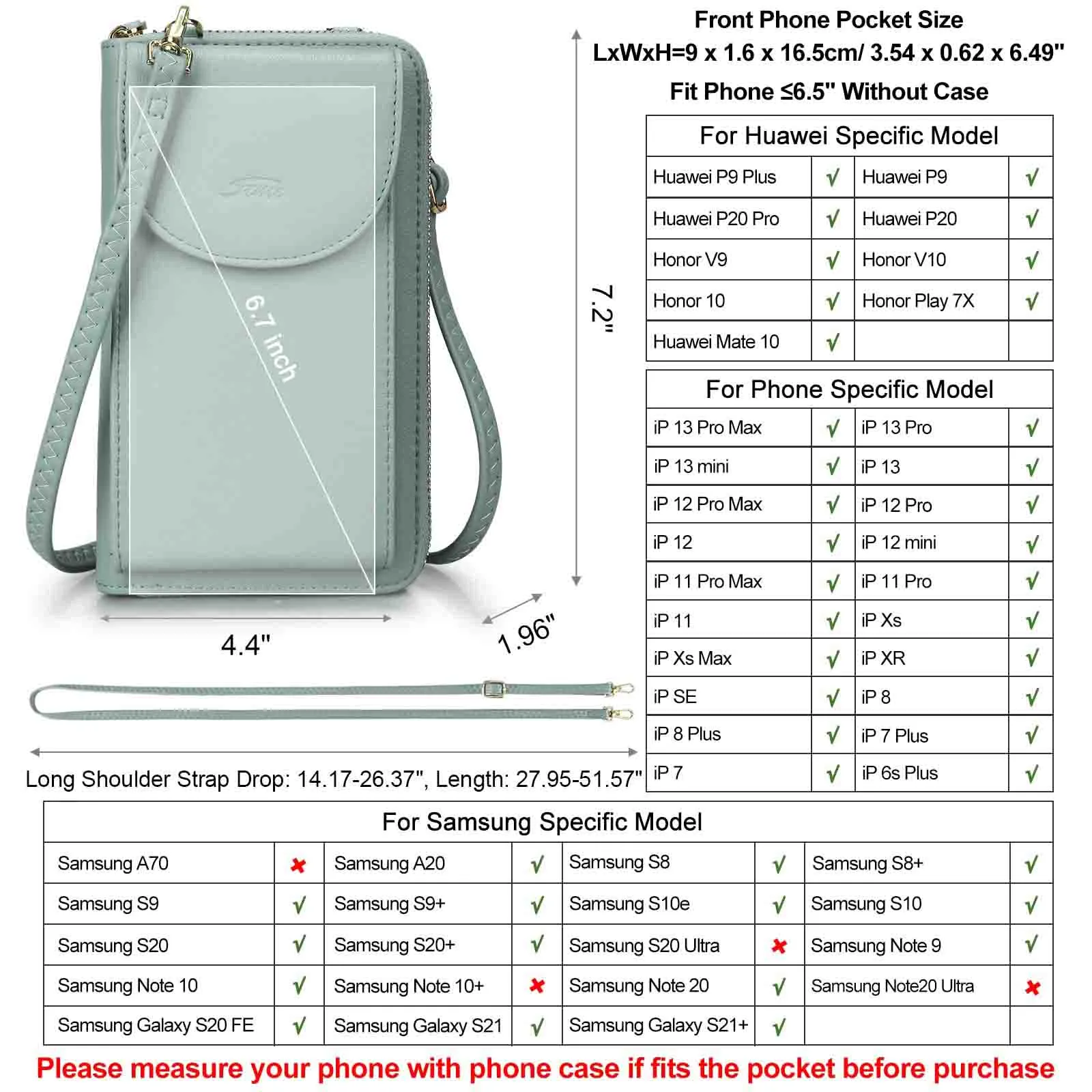 Mini RFID Cell Phone Crossbody Bag