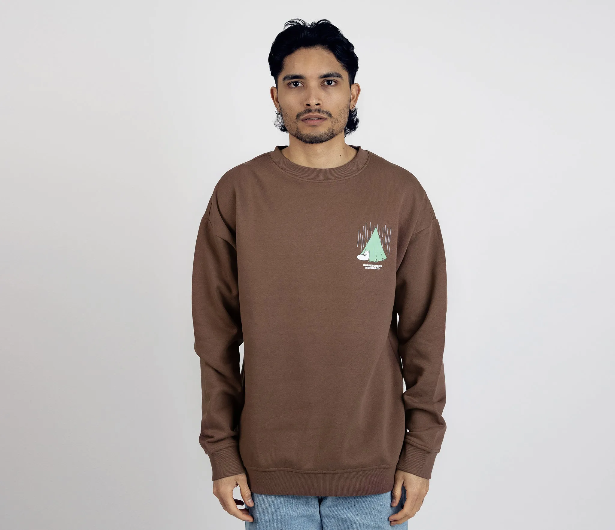 Moomintroll Camping Crewneck College Unisex - Brown