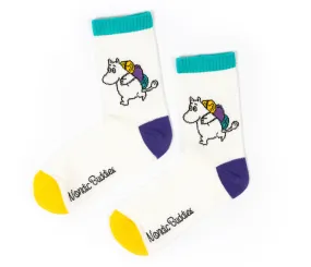 Moomintroll Camping Retro Ladies Socks - White