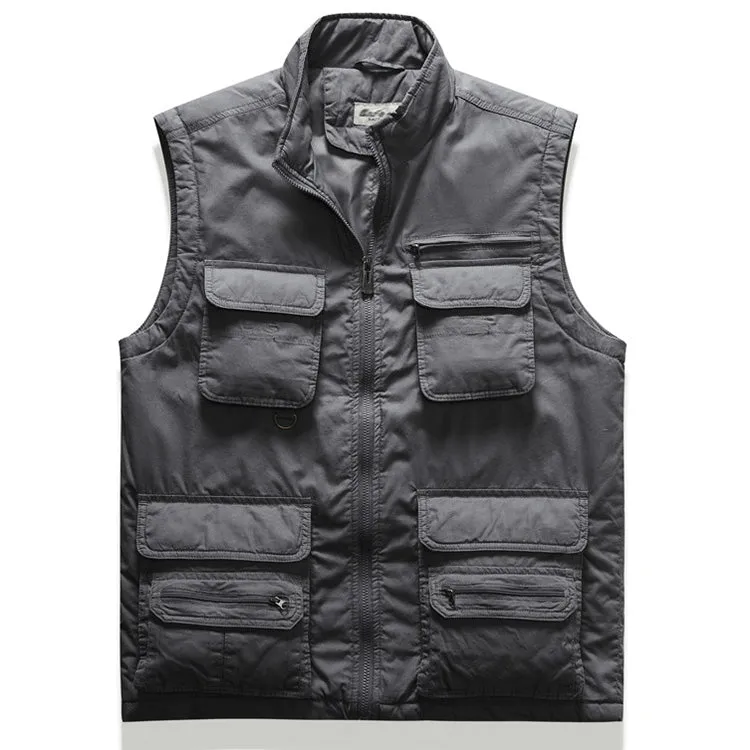 Multi-pocket Fishing Plus Cotton Men's Vest