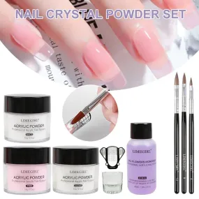 Nail Acrylic Powder Set Liquid Monomer Kit Nail Extension Carving Manicure Tool