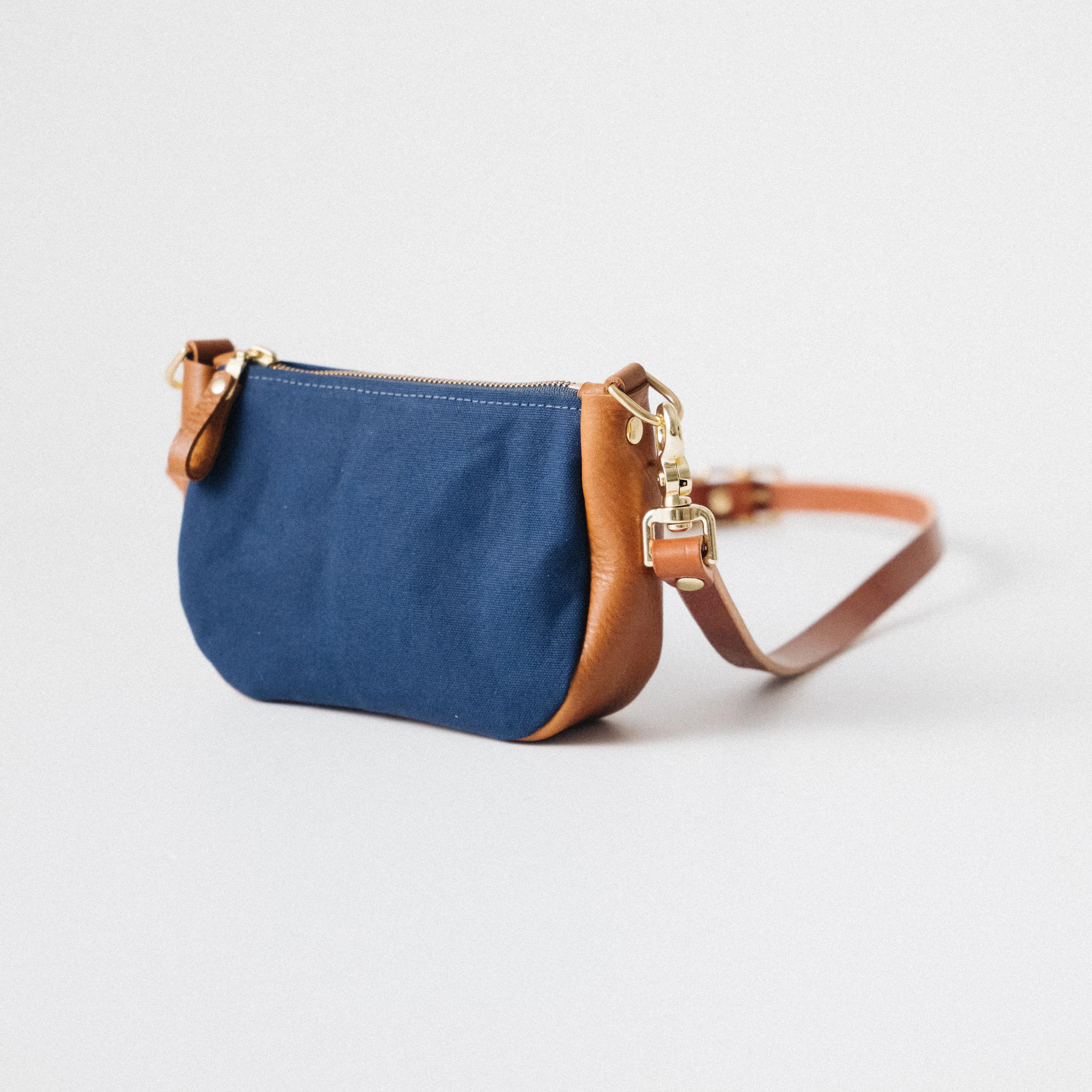 Navy Canvas Mini Crossbody Bag