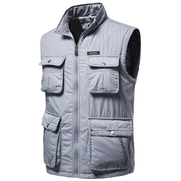 Outdoor Multi-pocket Fishing Cotton Men's Vest