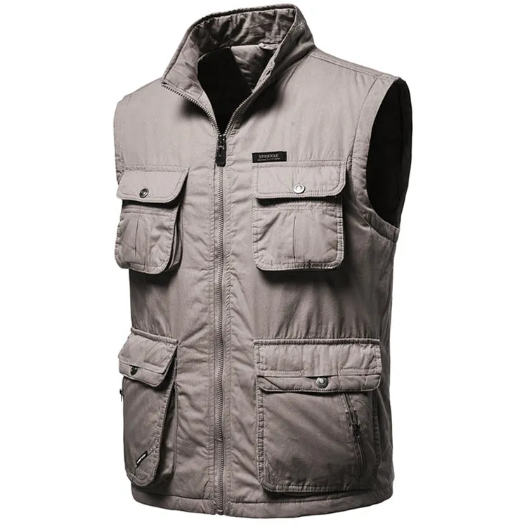 Outdoor Multi-pocket Fishing Cotton Men's Vest