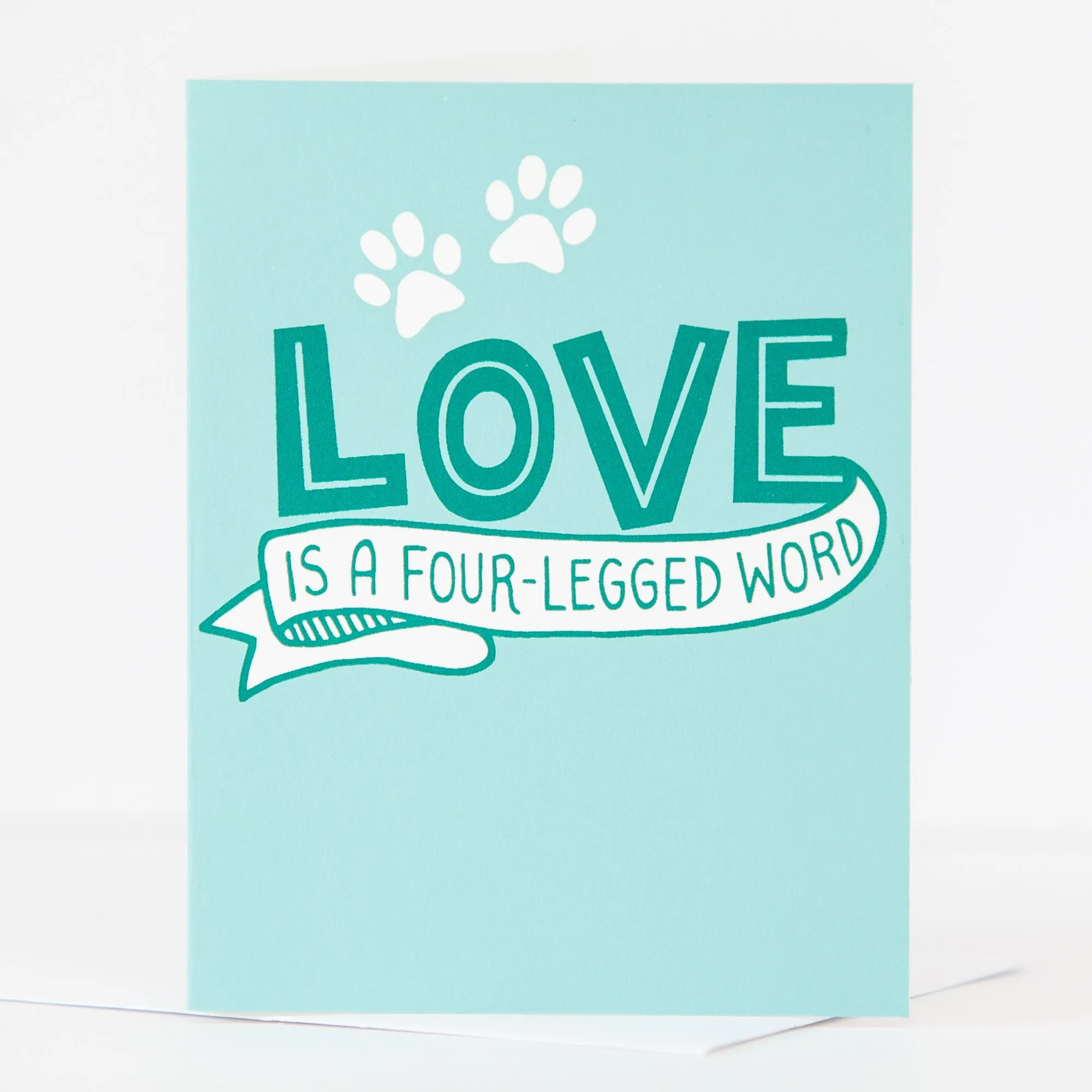 pet sympathy card, love is a four legged word card for pet death