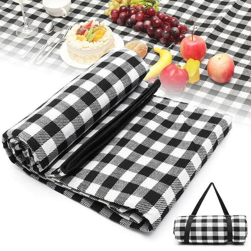 Premium 2mX2m Water Repellent Cashmere Camping/Picnic Blanket Red/Black