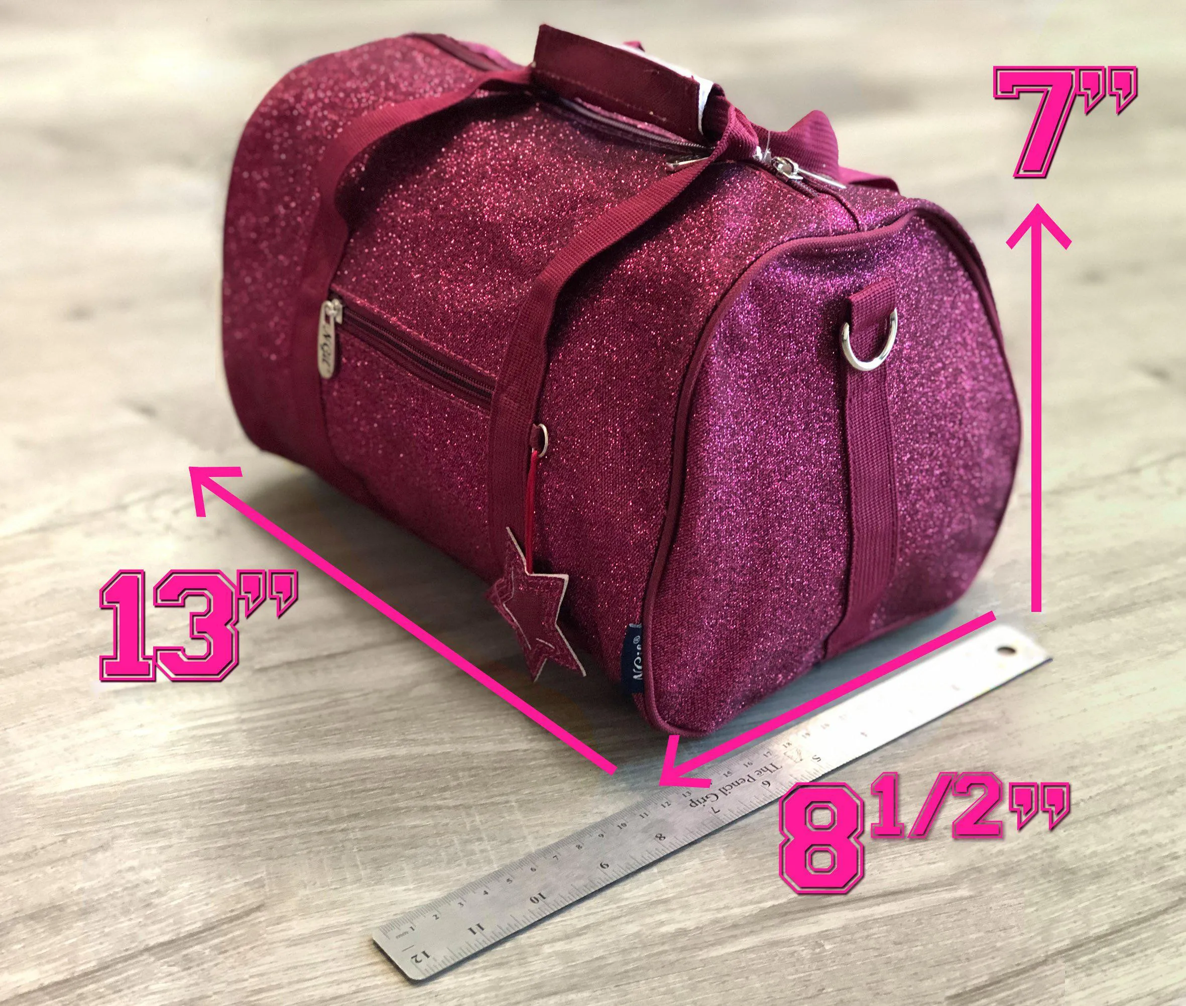 Purple Mini Glitter NGIL Duffel Bag