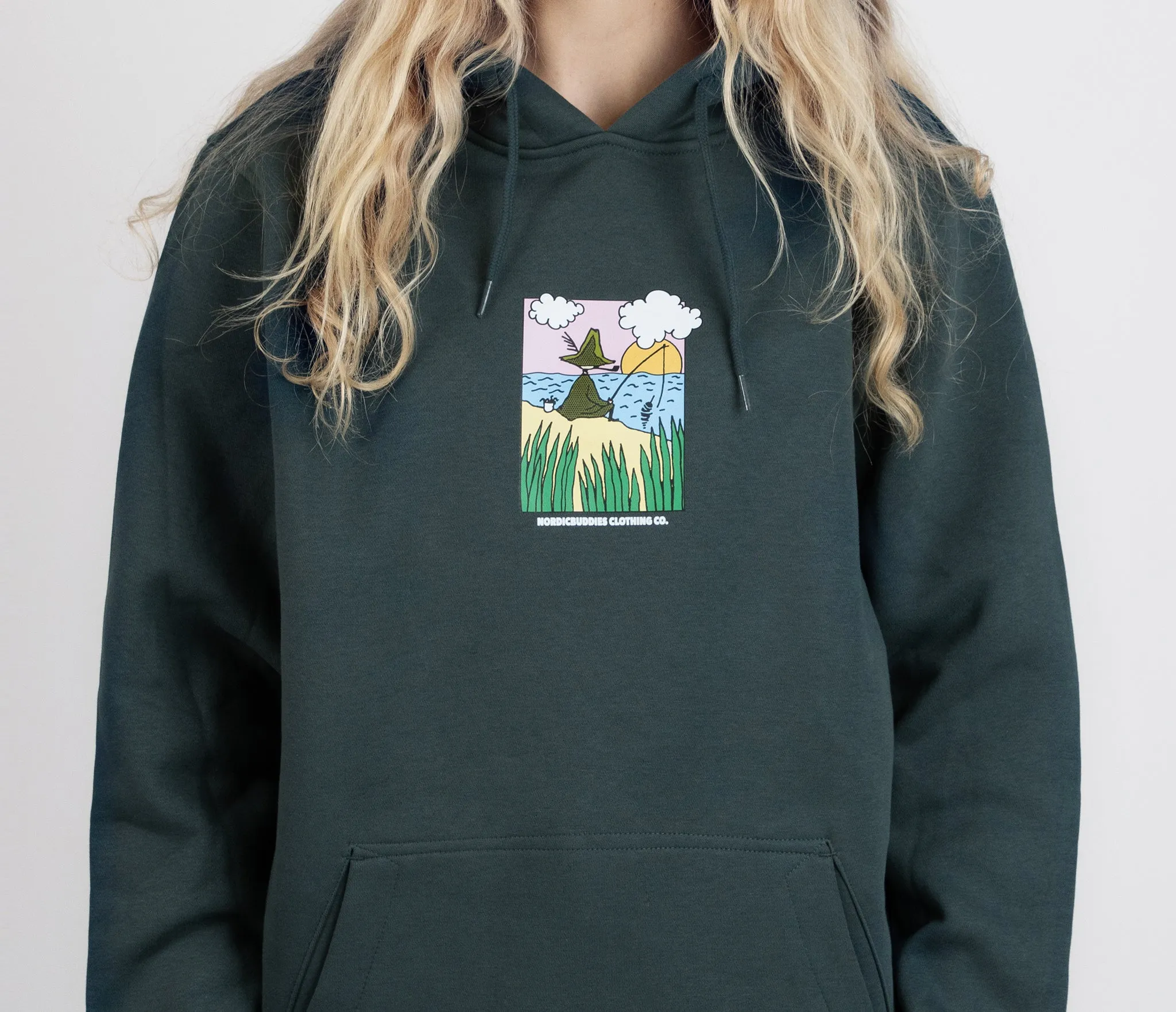 Snufkin Fishing Hoodie Unisex - Dark Green