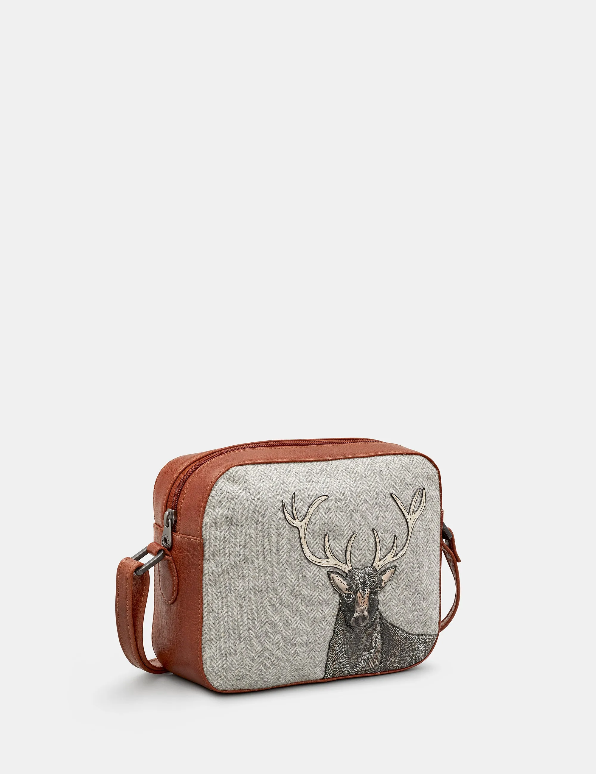 Stag Tweed & Brown Leather Camera Bag