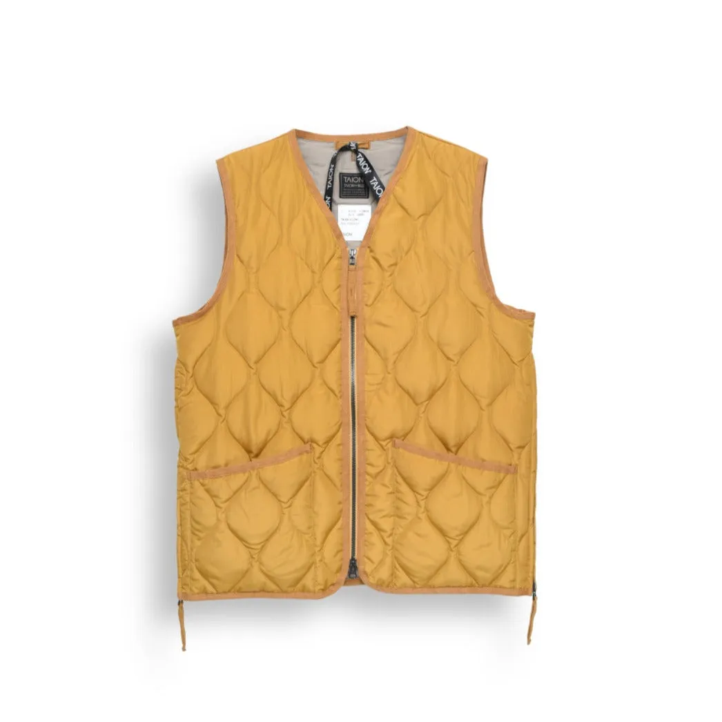 TAION Military Zip V-Neck Vest camel