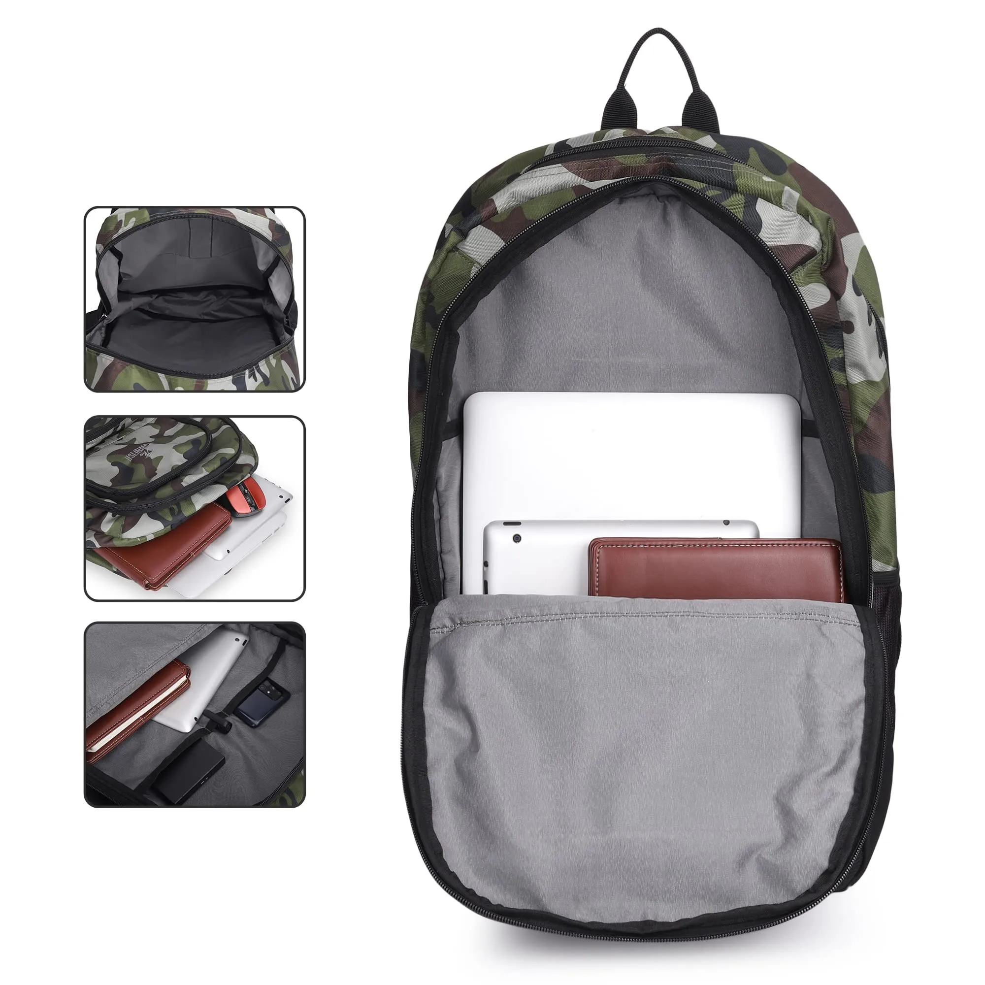 THE CLOWNFISH Cadet Polyester 32.5 Litres Unisex Travel Laptop Backpack for 15.6 inch Laptop (Camo Green)